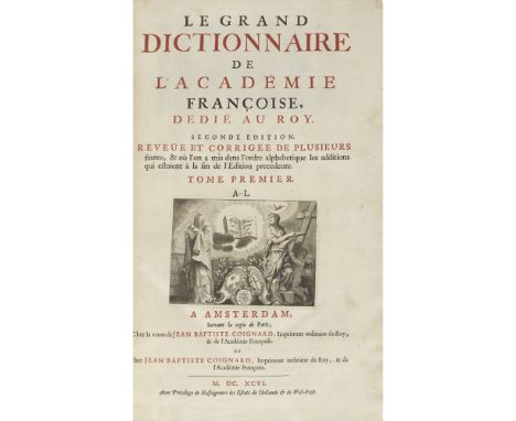 4 SCIENCE VOLUMES, INCLUDING L'ACADÉMIE FRANÇOISELE GRAND DICTIONNAIRE DE L'ACADÉMIE FRANÇOISE [DES ARTS ET SCIENCES] Amsterd
