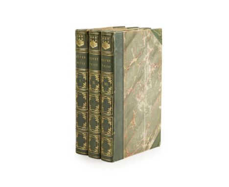 DICKENS, CHARLES OLIVER TWIST  London: R. Bentley, 1839. Second edition, 3 volumes, 12mo, 24 etched plates, contemporary half