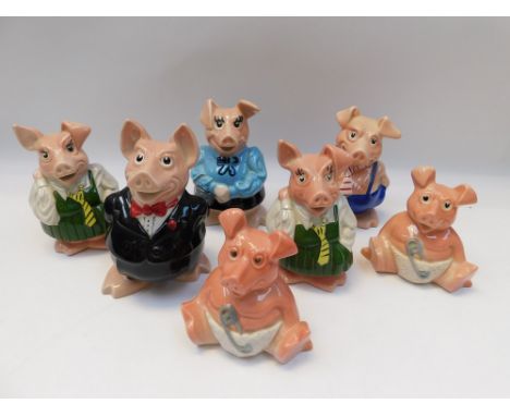 A collection of Wade Natwest pigs money banks. good condition , usual factory marks