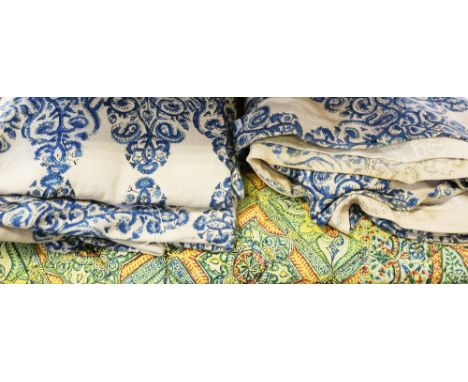 A 1970s super king Pakistan bedspread, the colourway is of a traditional local pattern of yellow and green with a small amoun