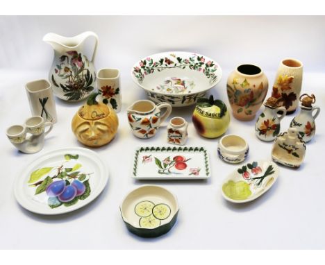 A mixed collection of 20th Century ceramics to include Denby and other Staffordshire factories. various vases , cups, bowls  