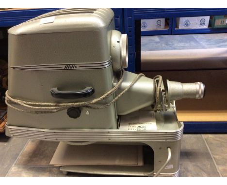 A vintage Aldis Epivisor Epidiascope 500w, 35cm lens, electrified (untested)   Further details: wear commensurate with age an