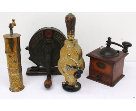 A collection of vintage 19th Century and early 20th Century kitchen and health items to include Dr Macaura's blood calculator