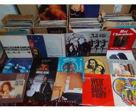 A quantity of LP'S and records to include Barry White, Diana Ross, Michael Jackson and Belinda Carlisle, mainly 1960-s to 198