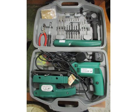 A boxed tool set consisting of an electric sander, drill and screwdriver setLocation: 
