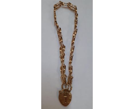 A 9ct gold gate link bracelet, 3.2g 