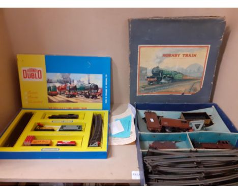 A vintage Hornby train set by Meccano to include train 5600 with rolling stock, together with a later Hornby Dublo set 2016 0