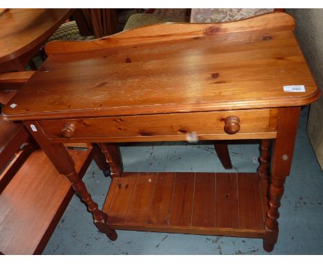 Pine 2 tier side table with single drawer