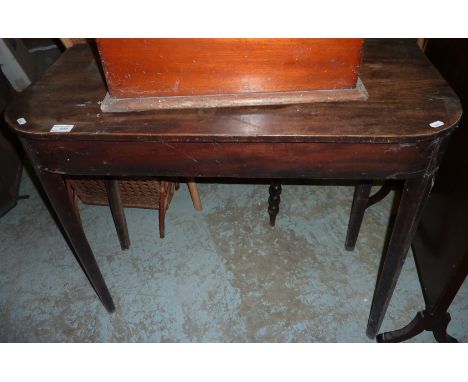 19thC mahogany D shaped side table