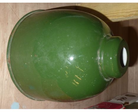 Green enamel lamp shade