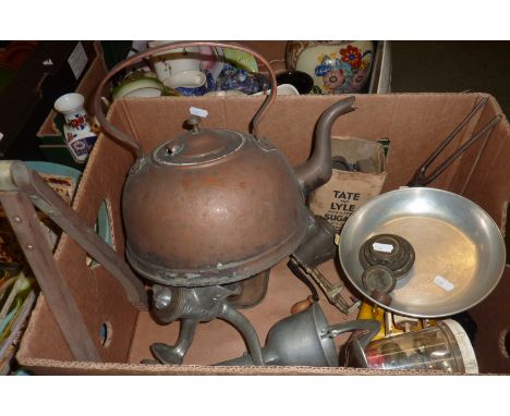 Box of assorted scales, weights etc