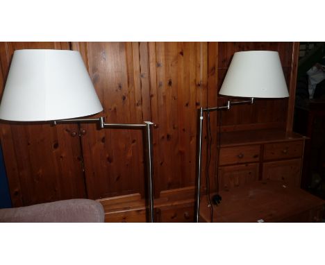 Pair of modern style floor lamps and matching table lamp