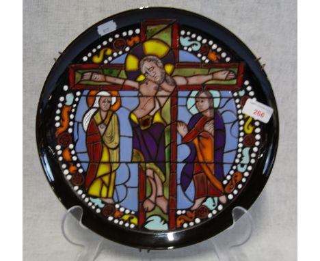 POOLE POTTERY; A 'CHARTRES CATHEDRAL PLATE' by Tony Morris 934/1000 made in 1973 with certificate