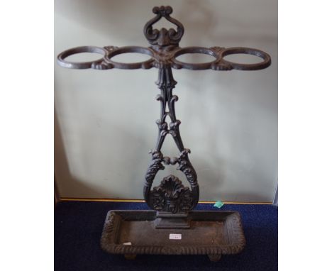 A VICTORIAN CAST IRON STICK STAND, 69cm high
