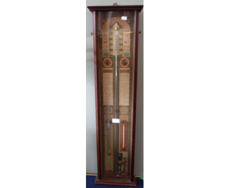 AN ADMIRAL FITZROY'S BAROMETER in a mahogany case