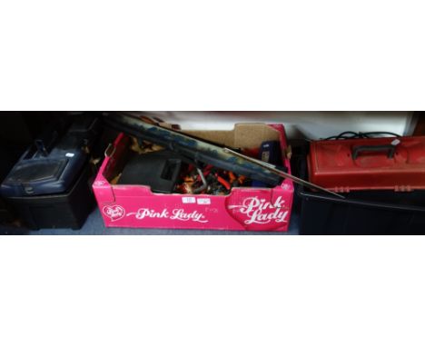 A COLLECTION OF HAND TOOLS, pliers, files, bits and hole saw, etc
