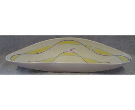 A POOLE POTTERY FREE FORM TROUGH, in PW pattern, painted by Gwen Haskins, designed by Alfred Read