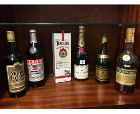 Vintage Moet champagne, Teachers Highland Cream etc.