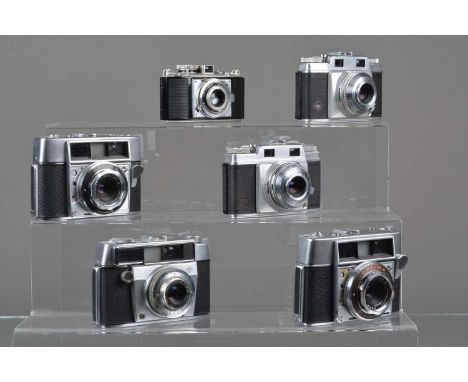 A Group of Agfa Cameras, an Agfa Karat, two Super Silette, a Silette L, G and two Optima, both missing L/H side of front plat