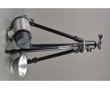 Studio Equipment, a Manfrotto 144 tripod with Arca Momoball head, Manfrotto Bogen 3025 & 3030 head, seven quick release plate