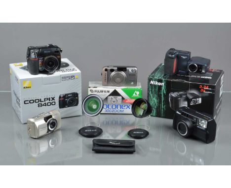 Compact and Digital Cameras, an Olympus mju Zoom 105, shutter working, flash working, self timer working, G-VG, with manual, 