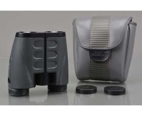 A Pair of Nikon Weatherproof 10x25 5° Compact Binoculars, body G-VG, elements G-VG, with rear caps, in Nikon case