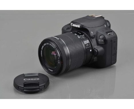 A Canon EOS 100D DSLR Camera, shutter working, display working, flash working, body G-VG, with EF-S 18-55mm f/3.5-5.6 IS STM 