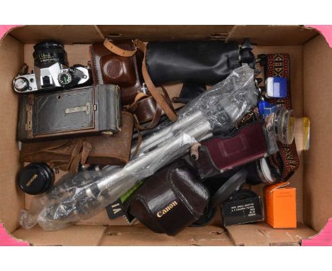 A Canon AE-1 Program SLR and Other Cameras, shutter working, meter responsive, responsive in program, self timer working, bod