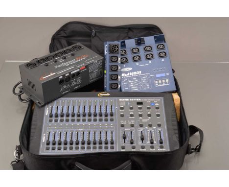 Lighting Control Units, a Transcension DC-1224 Scene Setter DMX Controller, untested, body slightly tacky on corners, all con