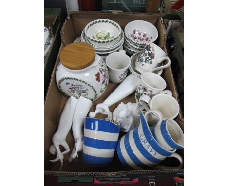 Portmeiron 'Botanic garden' pattern ceramic wear to include biscuit jar, mugs and bowls of verifying size along with three bl