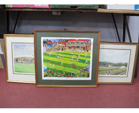 Joe Scarborough 'Scarborough Cricket Festival' Ltd &amp; Co. print of 300 38 x 45cm ink signed, Terry German and C.R. Cooper 
