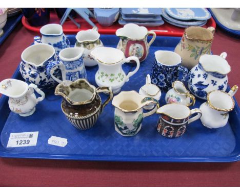 Ceramic Jugs, including Royal Crown Derby Imari 1128, Mason's chartreuse, Brambley Hedge, Calport, Doulton, (16),