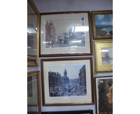 Peter Owen Jones, 'Coles Corner' limited edition colour print of 500, 40 x 53cm. another 'Blue &amp; Gold Morinng' limited ed