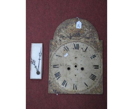 XIX Century Painted Longcase Clock, dial ** coates with raised centre.