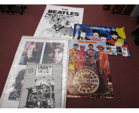 The Beatles Advertising Promo Poster 'Sgt Pepper' picture disc 76 x 50.5cm 'Revolver', 'Abbey Road', 'Altogether Now and 'Whi