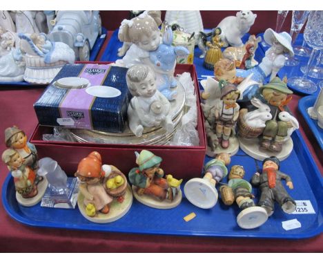 Hummel Figures (x 9), Nao figurines (x 3), Nachtmann labrador, coasters:- One Tray.