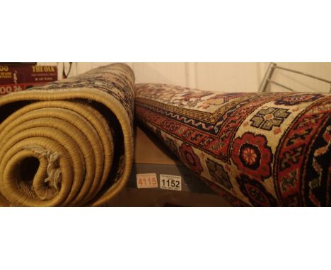 Two floor rugs and runner approximately 10ft x 2ft and an Ethnic type example 6ft x 4ft. Not available for in-house P&P, cont