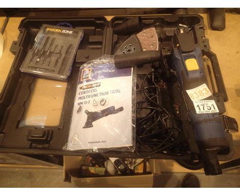 Cased Workzone cordless multifunction tool with accessories. Not available for in-house P&amp;P, contact Paul O'Hea at Mailbo