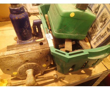Large workshop vice, a bottle jack and other tools. Not available for in-house P&amp;P, contact Paul O'Hea at Mailboxes on 01