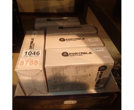 Five GPO portable cassette radios, boxed with headphones and manuals. P&amp;P Group 1 (£14+VAT for the first lot and £1+VAT f