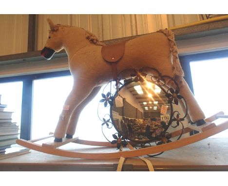 Vintage convex fish eye wall mirror with wrought iron frame. Not available for in-house P&amp;P, contact Paul O'Hea at Mailbo