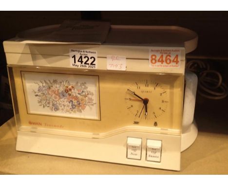 Swan compact teasmade with instructions and ceramic teapot. Not available for in-house P&amp;P, contact Paul O'Hea at Mailbox