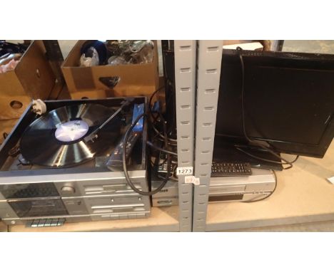 Sanyo tape and record deck, VHS tape deck and small television. Not available for in-house P&amp;P, contact Paul O'Hea at Mai