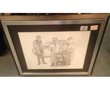 Framed Only Fools and Horses print by Jonathan Roberts. Not available for in-house P&amp;P, contact Paul O'Hea at Mailboxes o
