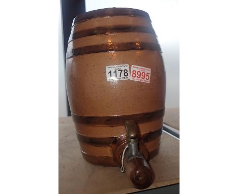 Vintage glazed earthenware drinks barrel. Not available for in-house P&amp;P, contact Paul O'Hea at Mailboxes on 01925 659133