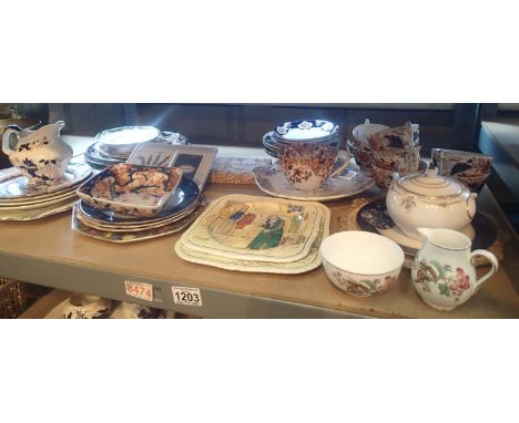 Collection of vintage ceramic teaware including Masons. Not available for in-house P&amp;P, contact Paul O'Hea at Mailboxes o
