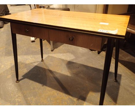 A vintage teak topped two drawer coffee table. Not available for in-house P&P, contact Paul O'Hea at Mailboxes on 01925 65913