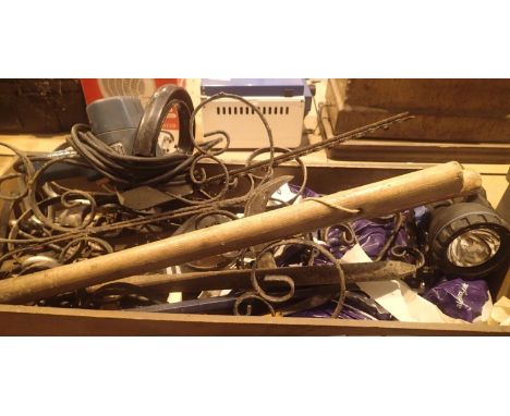 A drawer of mixed tools including a mallet, crowbar etc. Not available for in-house P&amp;P, contact Paul O'Hea at Mailboxes 