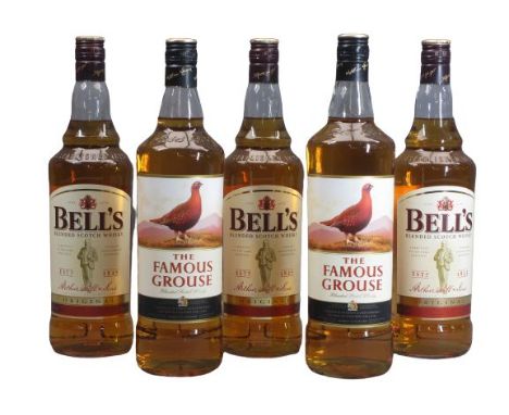 FAMOUS GROUSE &amp; BELLS SCOTCH WHISKY - 5 bottles