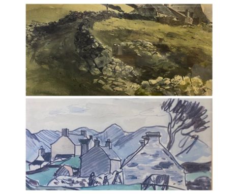SIR KYFFIN WILLIAMS RA print - farmstead, 13 x 19cms and KEITH ANDREW limited edition print (120/350) 'Parc y Garnedd', Deini
